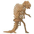 Creative Wooden Building Blocks Dinosaur Skeleton Model 3D Design 3d model