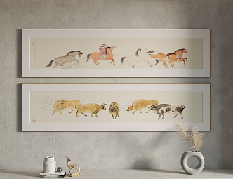 New Chinese Animal Painting Hanging Painting Decorative Painting 3d model