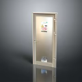 Industrial Metal Door With Warning Sign And Transparent Safety Panel