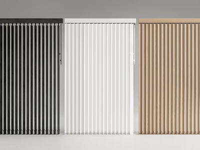 Stylish Venetian Blinds in Black White and Wooden Tones for Modern Interior Design 3d model