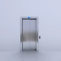 Modern Elevator Hallway With Stainless Steel Door And Control Panel On White Wall