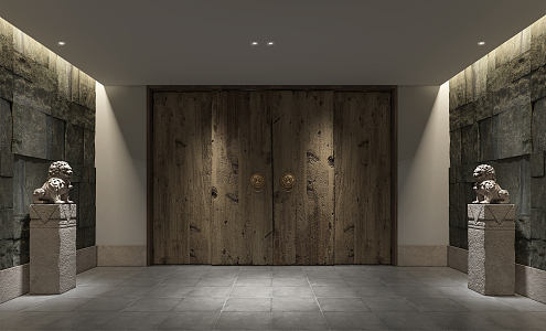 New Chinese-style foyer 3d model