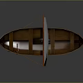 Traditional Wooden Sailboat With Red Mast And White Sail For Water Travel