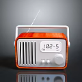 Vintage Electronic Radio With Wooden Case FM Frequency Display And Portable Handle