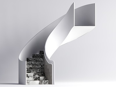 modern revolving staircase model