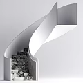 Modern Spiral Staircase Design With Elegant White Structure And Marble Steps