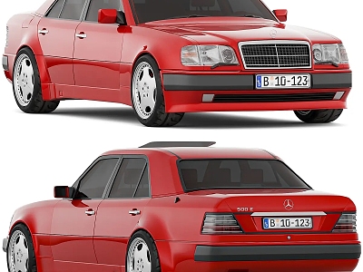 retro car benz e500 3d model