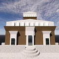 Ancient Historic Architecture With White Brown Exterior Dome Marble Steps Windows And Blue Sky