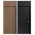 Modern Hinged Doors in Wood Grain Brown and Black with Silver Hardware