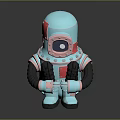 Cute Blue Game Movie Character With Red Accents Black Arms And Pink Gloves