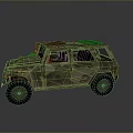 Camouflage Military Tank Exterior Design With Roof Rack And Reflective Surface On Gray Background