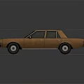 Vintage Orange Classic Sedan With Leather Finish And Front Grille Design