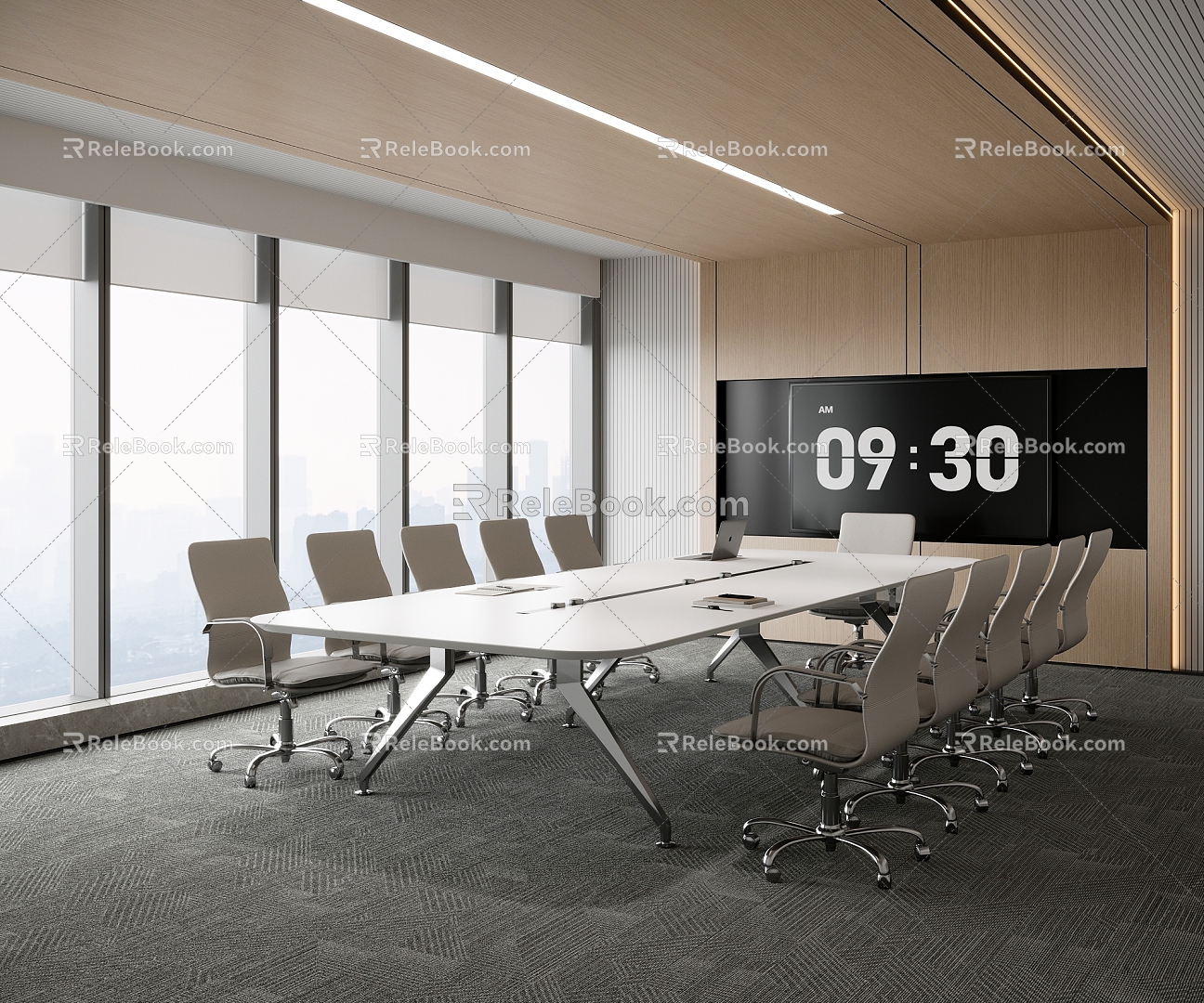 Modern Meeting Room Conference Table and Chair Office Chair 3d model