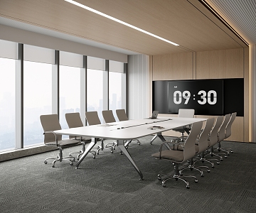 Modern Meeting Room Conference Table and Chair Office Chair 3d model