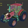 Modern Red Tractor Working On Farmland Terrain For Agricultural Use