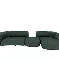 Modern Green Curved Sectional Sofa Featuring Modular Design And Comfortable Upholstery 3d model