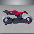 Futuristic Motorcycle Design With Red Black Color And Large Sleek Wheels
