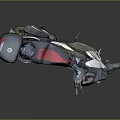 Sleek White Black Scooter Motorcycle With Red Black Seat And Black Top Case