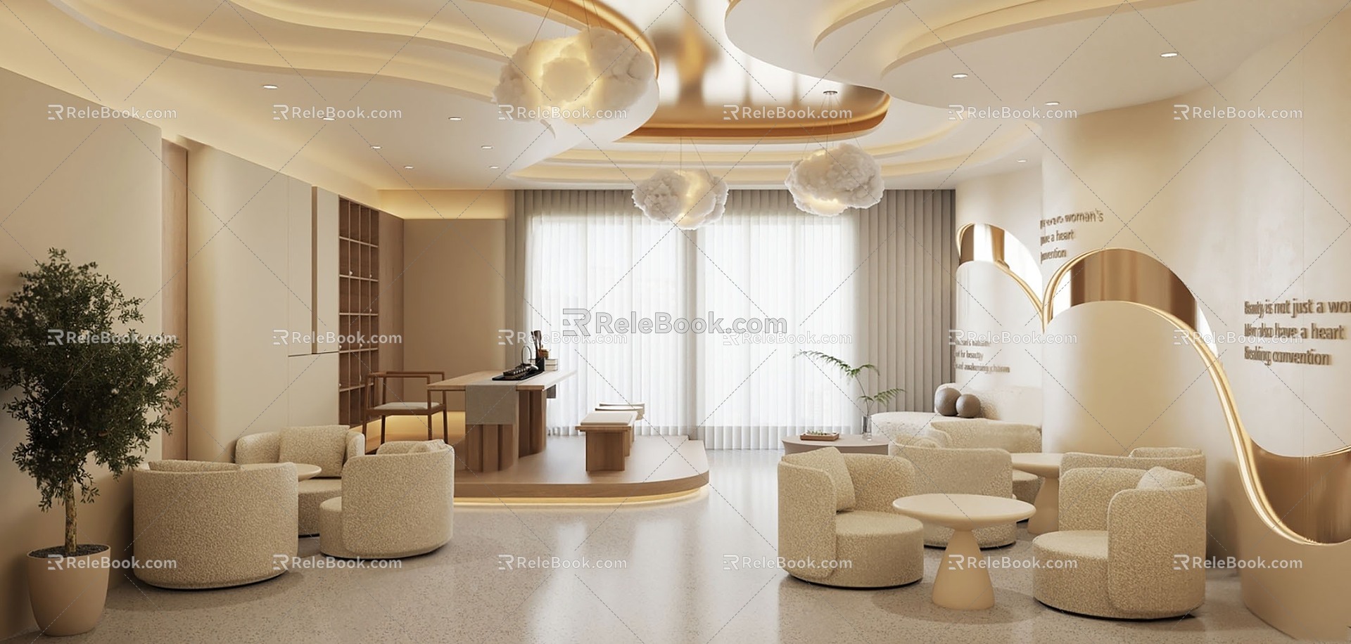 Cream Breeze Lounge Negotiation Room model