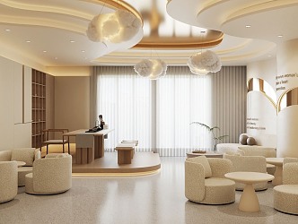 Cream Breeze Lounge Negotiation Room 3d model