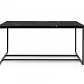 Modern Black Marble Top Coffee Table With Sleek Black Metal Frame 3d model