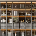 Modern Bookcase Glass Bookcase 3d model