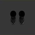 Fashionable Black Long Boots With Lace Up Design And Platform Sole Details
