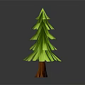 Green Origami Style Tree With Layered Leaves And Brown Trunk On Gray Background