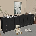 Modern Black Cabinet Whole Cabinet Sideboard Cabinet Balcony Cabinet Storage Cabinet Entrance Cabinet 3d model