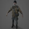 Man With Black Beanie Glasses Gray Beard And Military Style Jacket