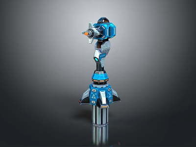 Blue Mechanical Sci Fi Weapon With Futuristic 3D Model Design Structure Gadget 3d model