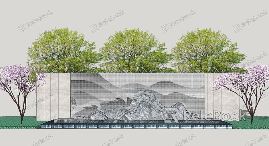 New Chinese style landscape wall model