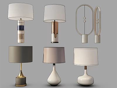 Modern Table Lamps With Various Designs Diverse Shades And Stylish Bases 3d model