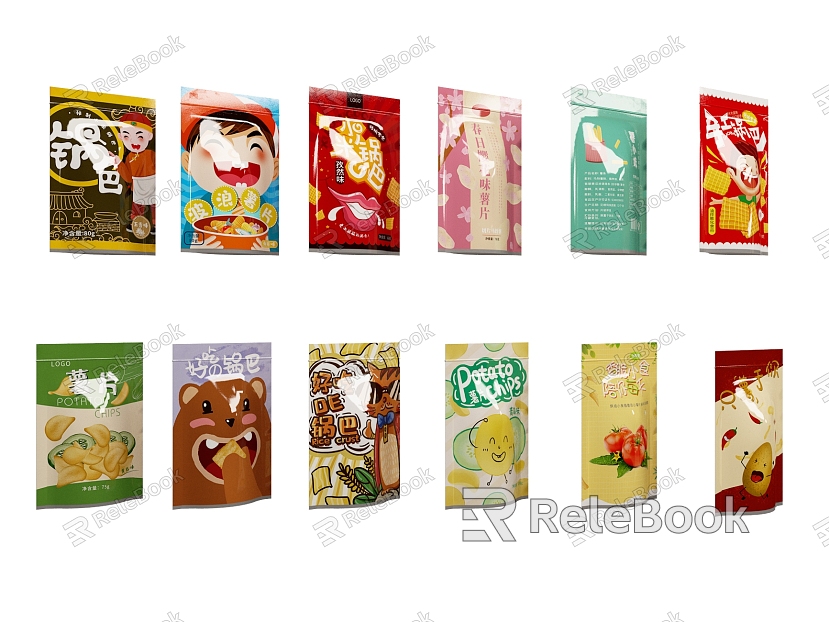 Snack packaging bag model