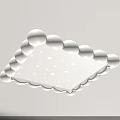Modern Cloud Shaped Ceiling Light With Star Patterned Panel And Soft White Illumination 3d model