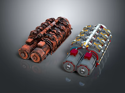 Heavy Duty Industrial Equipment with Mechanical Components Pipes Valves and Metal Structures 3d model