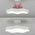Modern White Wave Shaped Ceiling Light With Pink Decorative Elements For Home Interior 3d model