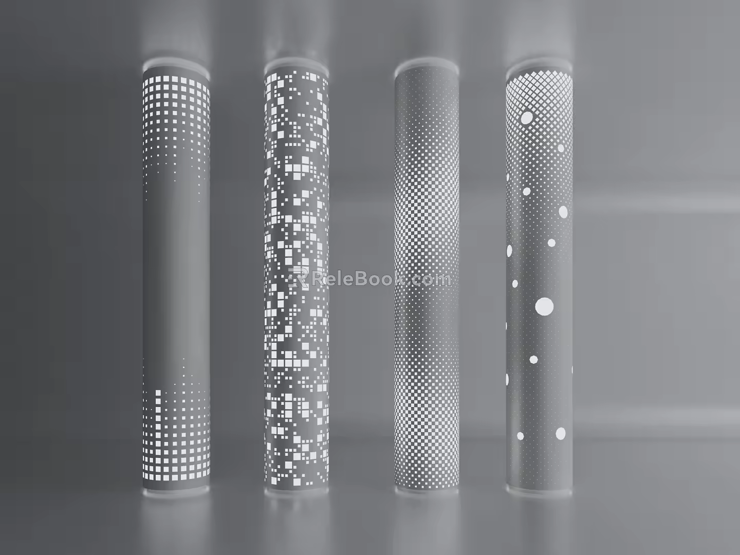 Modern column decorative column hollow transparent column modeling column 3d model