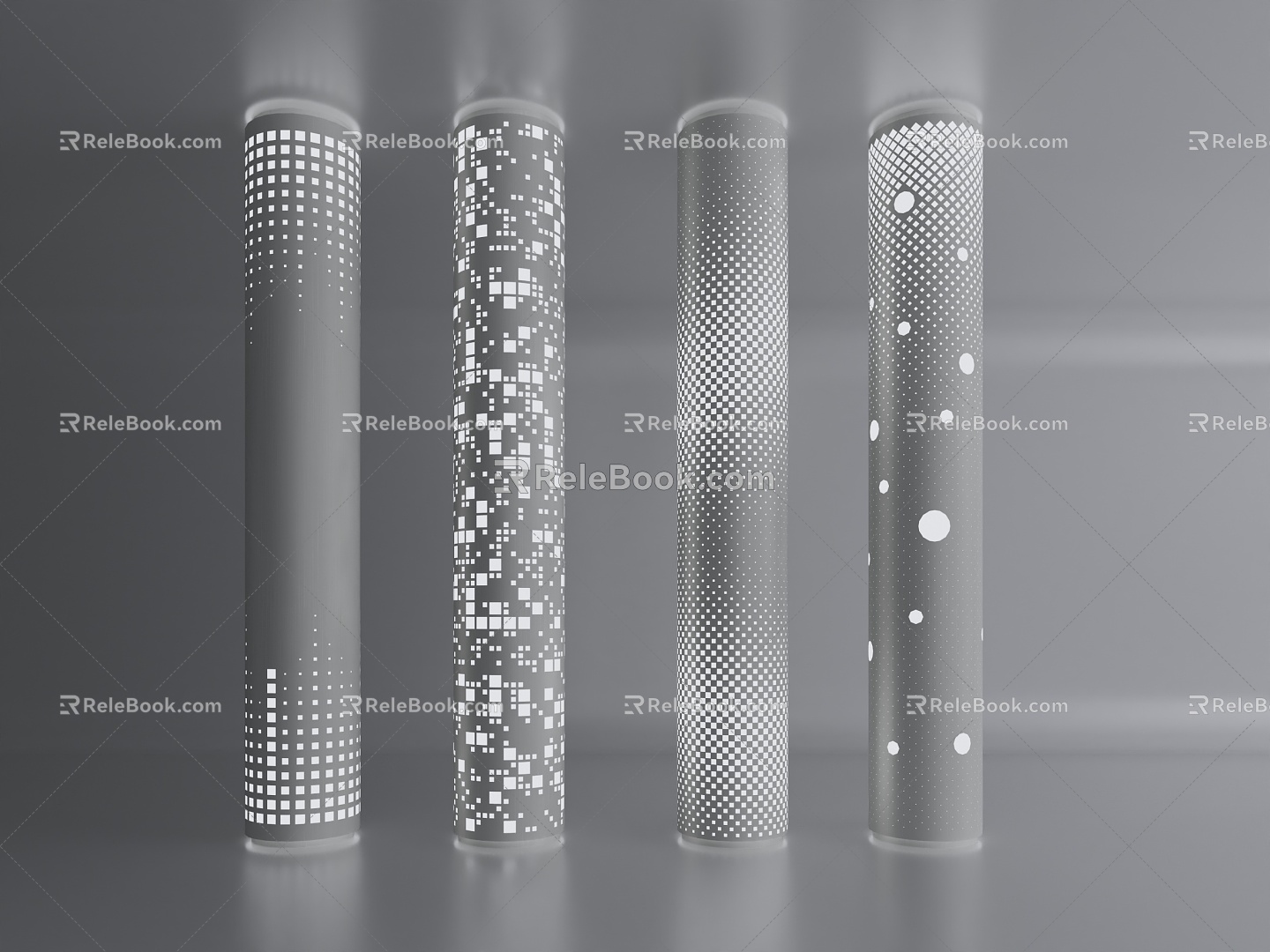 Modern column decorative column hollow transparent column modeling column model