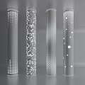 Modern column decorative column hollow transparent column modeling column 3d model
