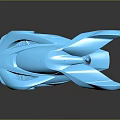 Blue Futuristic Concept Car With Sleek Aerodynamic Body And Reflective Surface