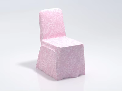 Elegant Pink Leisure Chair With Floral Pattern And Soft Fabric Design 3d model