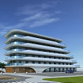 Modern Multi Storey Residential Building With Glass Facade And Balconies Near Green Area