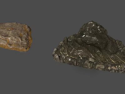 Natural Stone And Wood Materials With Textured Surfaces And Natural Patterns 3d model