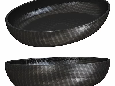 Black Carbon Fiber Textured Washbasin With Modern Countertop Design And Smooth Surface 3d model