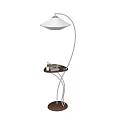 Modern Curved Floor Lamp With Side Table And Wine Glass For Living Room