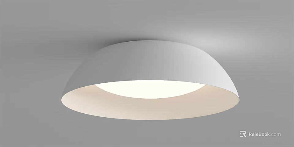 Modern Round White Ceiling Light With Bright Illumination And Sleek Design 3d model