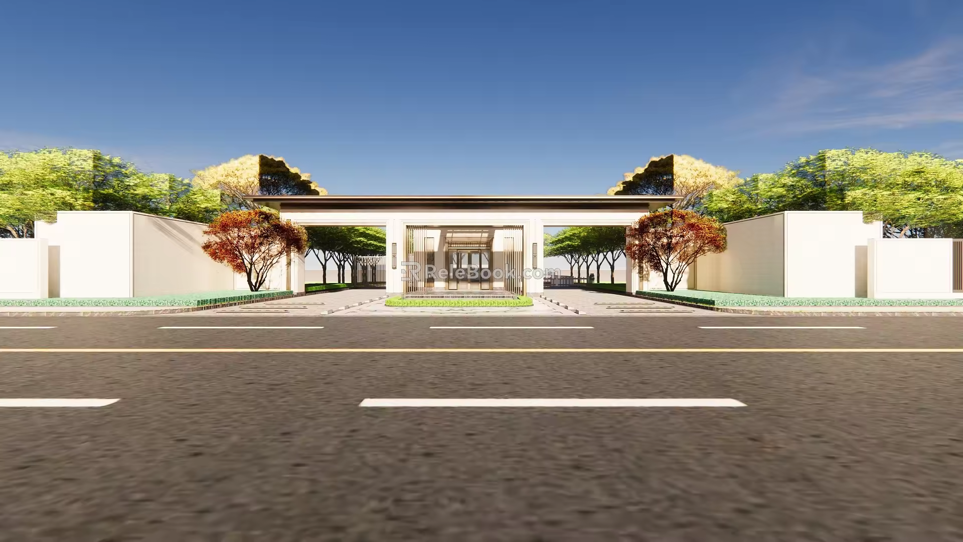 new chinese style gate 3d model