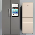 Modern Refrigerators With Smart Display And Various Color Options For Home Kitchen Use 3d model