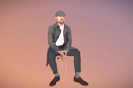 Business men'suit men's European and American white 3d model